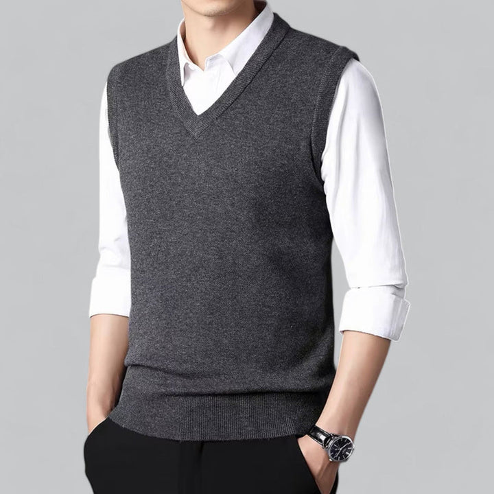 Men's Waistcoat - Sleeveless V-Neck Layering Vest | Smart Casual