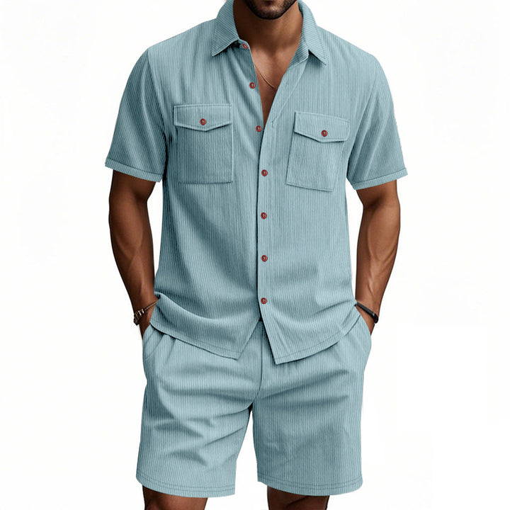 Men's Co-ord Set - Short Sleeve Shirt with Matching Shorts | Summer