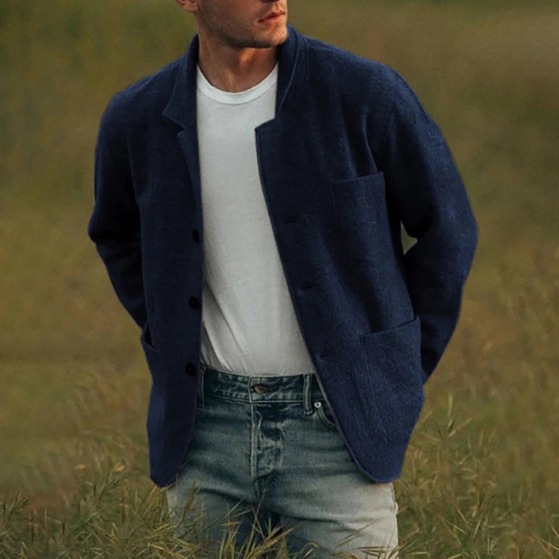 Men's Blazer - Oversized Relaxed Fit with Patch Pockets | Casual