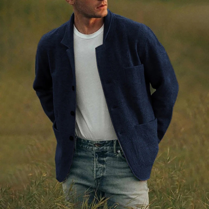 Men's Blazer - Oversized Relaxed Fit with Patch Pockets | Casual