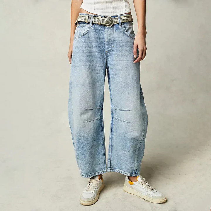 Women's Jeans - Barrel Leg High Waist Relaxed Fit | Casual