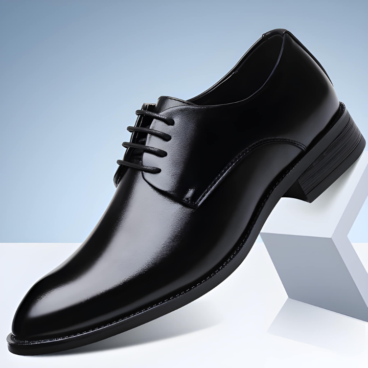 Mens Shoes - Lace Up Derby with Pointed Toe and Block Heel | Smart