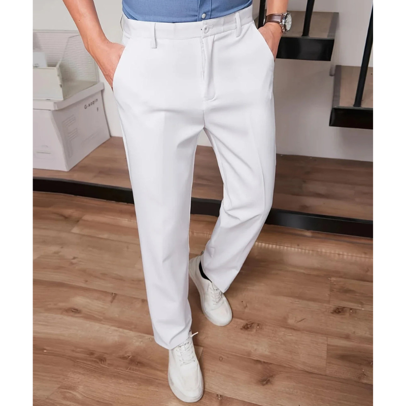 Men's Trousers - Straight Leg Formal Fit with Pressed Crease | Smart