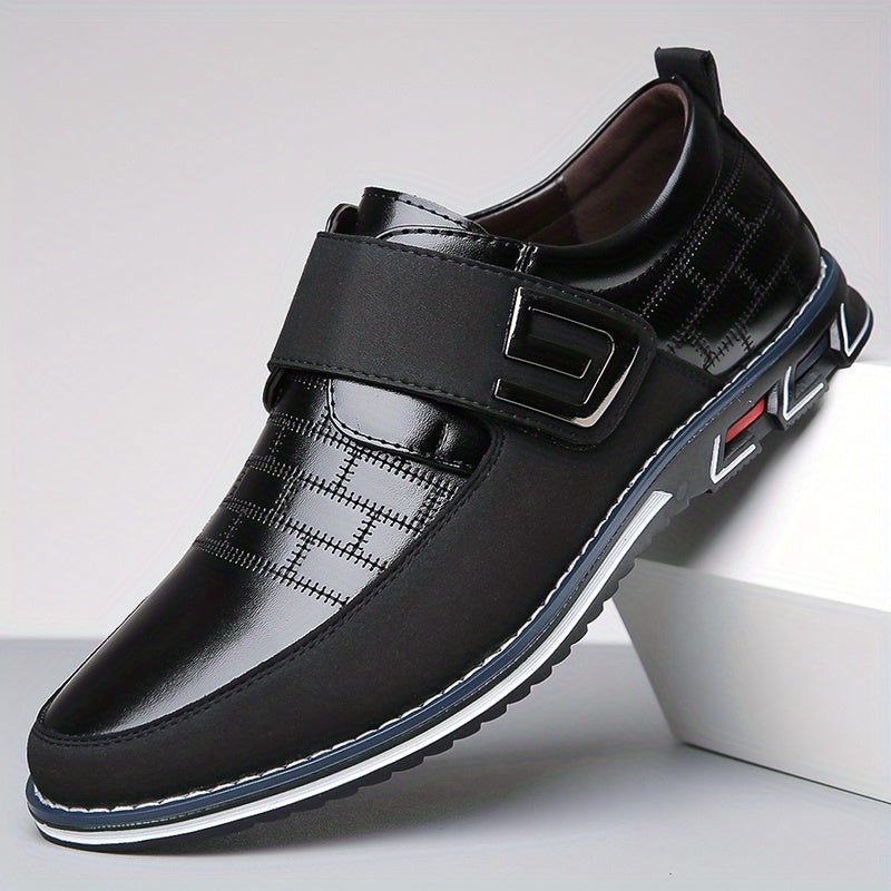 Men's Shoes - Smart Lace-Up with Glossy Checked Panel Detail