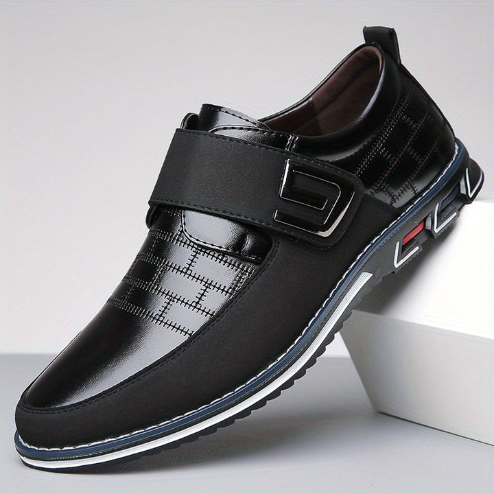 Men's Shoes - Smart Lace-Up with Glossy Checked Panel Detail