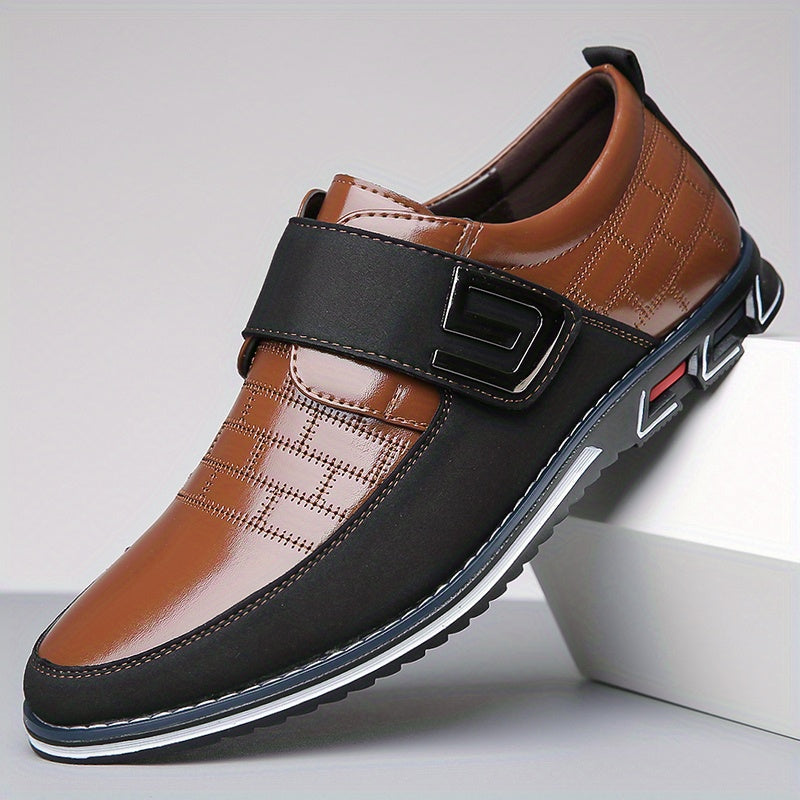 Men's Shoes - Smart Lace-Up with Glossy Checked Panel Detail