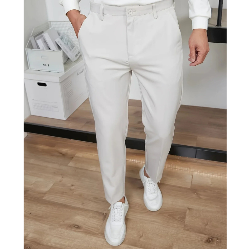 Men's Trousers - Straight Leg Formal Fit with Pressed Crease | Smart