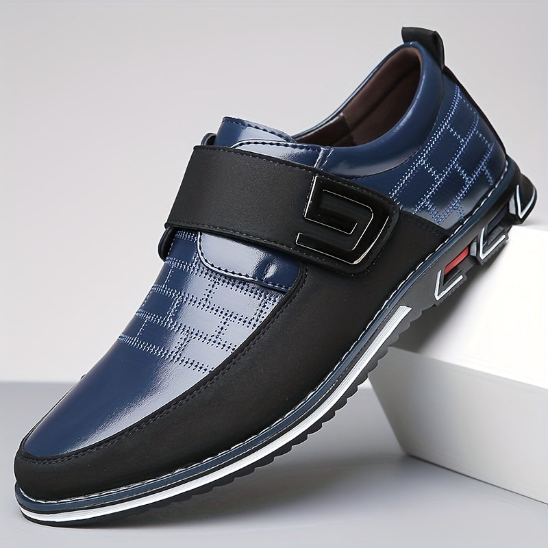 Men's Shoes - Smart Lace-Up with Glossy Checked Panel Detail