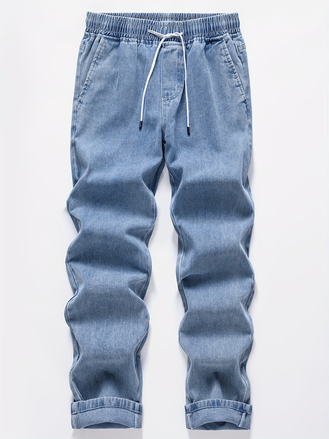 Men's Jeans - Straight Leg with Elasticated Drawstring Waist | Casual
