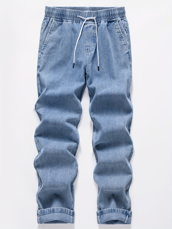 Men's Jeans - Straight Leg with Elasticated Drawstring Waist | Casual