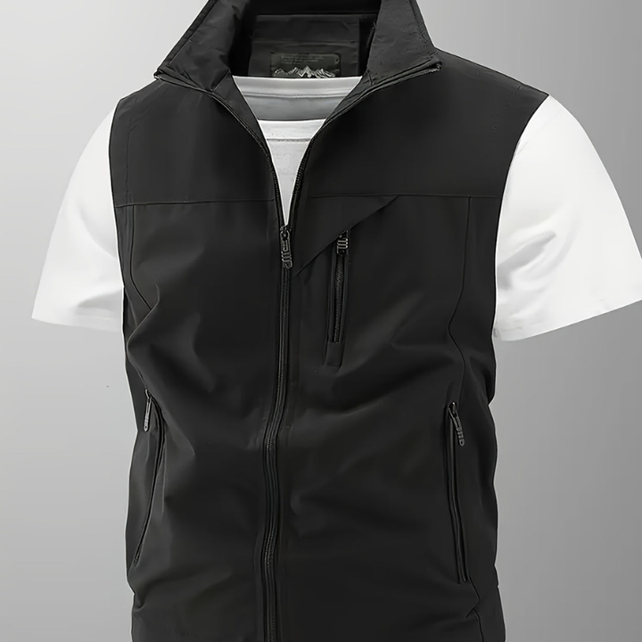 Men's Bodywarmer - Sleeveless Zip Vest with Multi Pockets | Casual