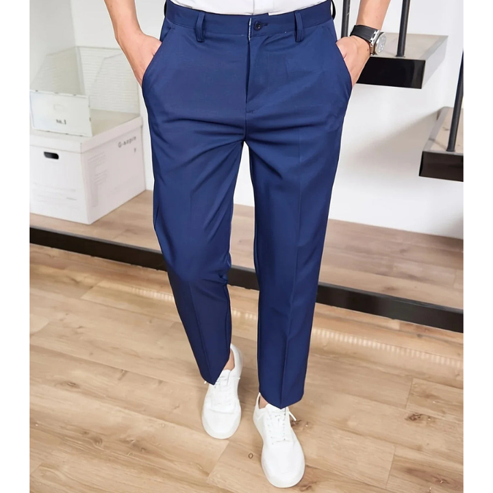 Men's Trousers - Straight Leg Formal Fit with Pressed Crease | Smart