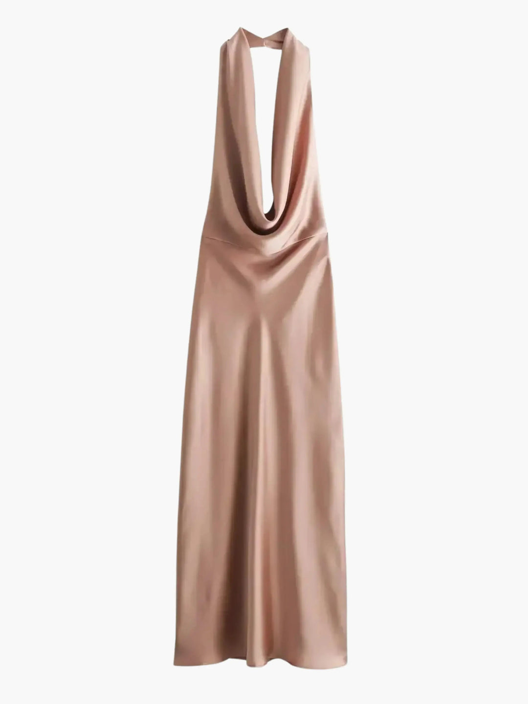 Maxi Dress Women - Halter Neck Open Back Draped | Elegant