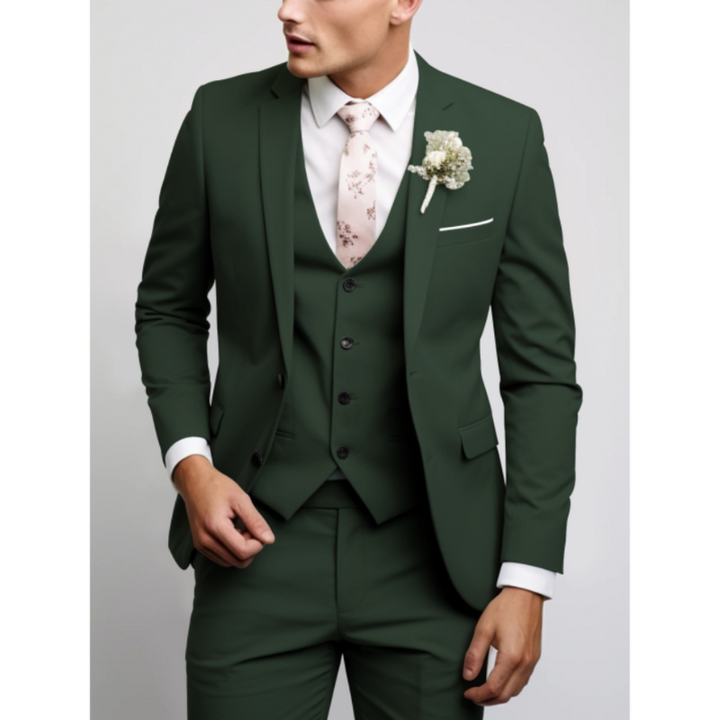 Men's Suit - Slim Fit Three-Piece with Notch Lapels | Wedding