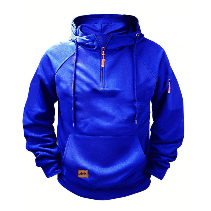 Men's Hoodie - Quarter Zip Tactical Arm Pocket | Outdoor Casual