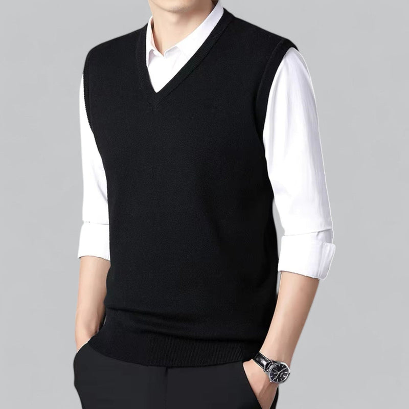 Men's Waistcoat - Sleeveless V-Neck Layering Vest | Smart Casual