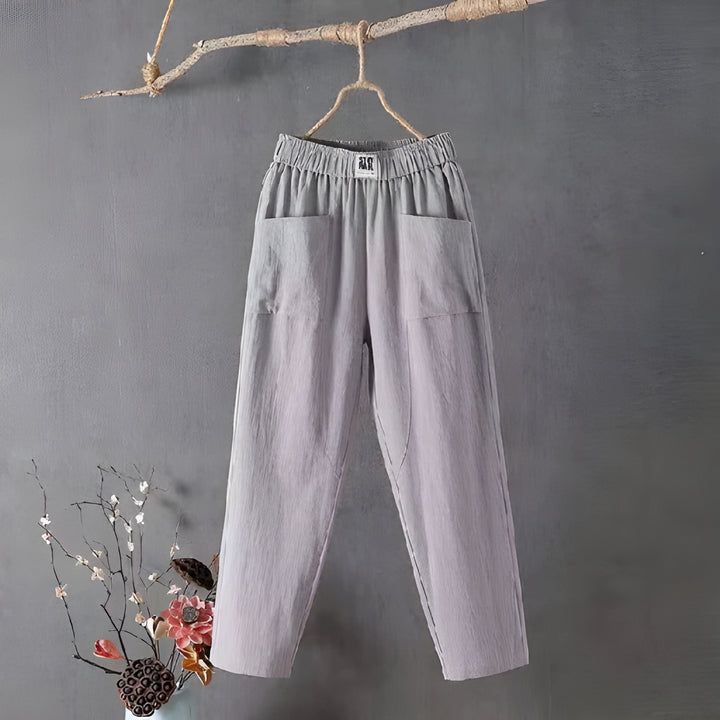 Women's Trousers - Relaxed Tapered Fit with Large Pockets | Summer