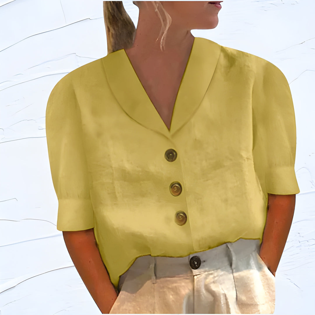 Women's Blazer - Cropped Short Sleeve Button Front | Smart Casual