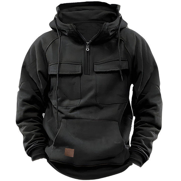 Men's Hoodie - Quarter Zip Multi-Pocket Tactical | Casual