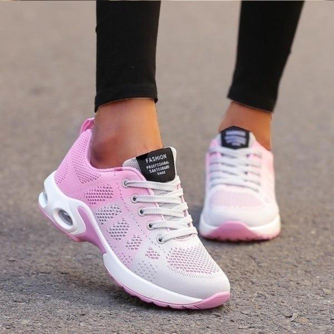Women's Trainers - Air Cushion Lace Up Running Sneaker | Casual