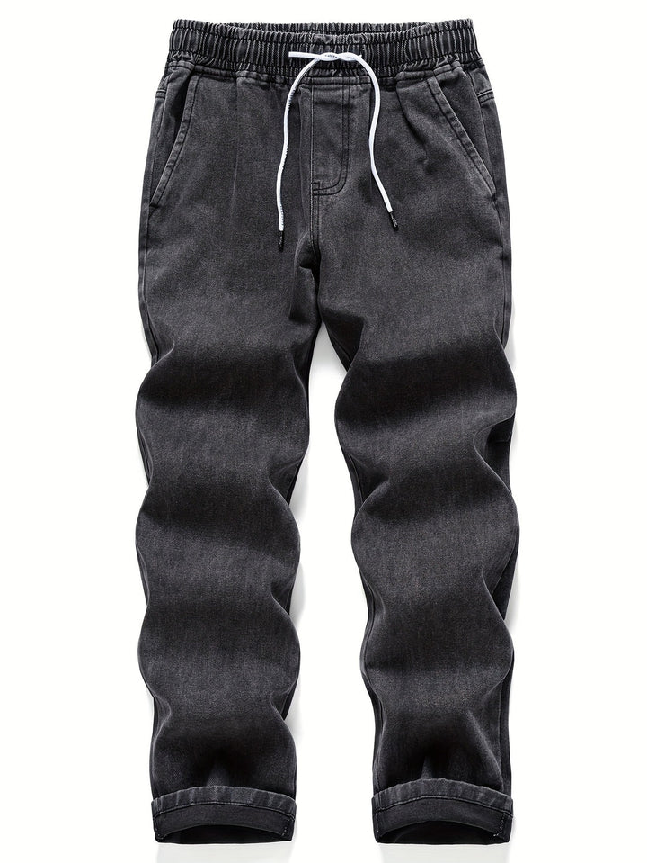 Men's Jeans - Straight Leg with Elasticated Drawstring Waist | Casual