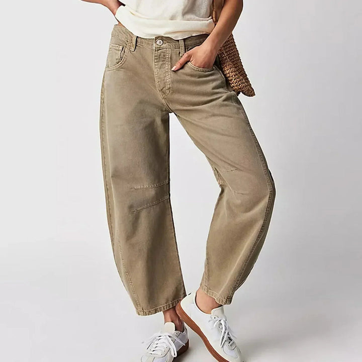 Women's Jeans - Barrel Leg High Waist Relaxed Fit | Casual