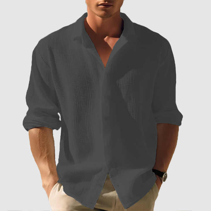 Men's Shirt - Relaxed Casual Fit with Spread Collar | Summer