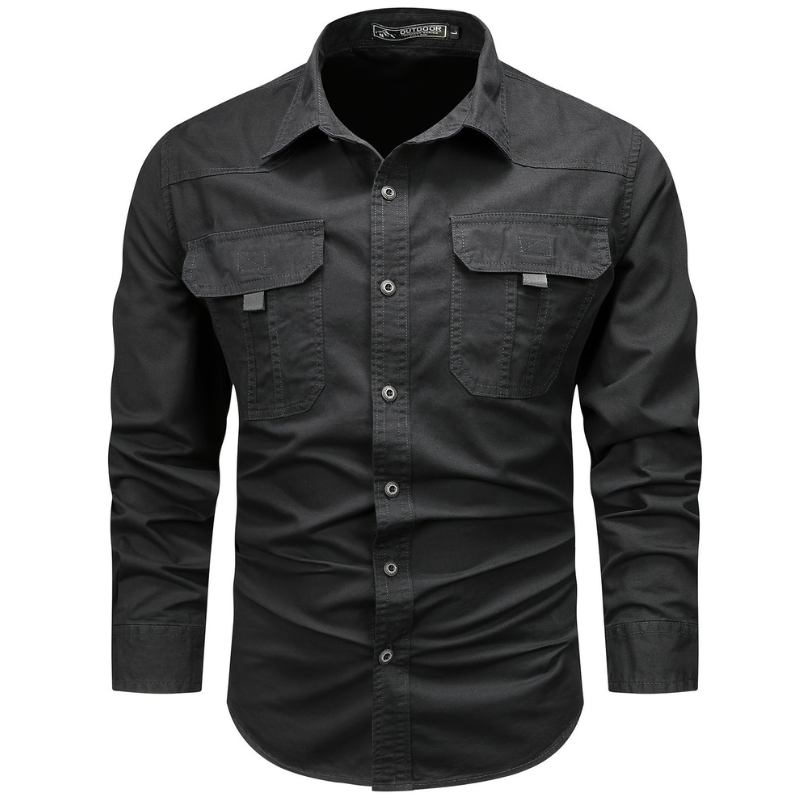 Men's Shirts - Slim Fit Utility with Twin Chest Pockets | Casual