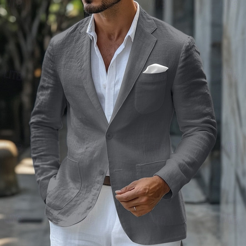 Men's Blazer - Lightweight Slim Fit with Lapel Collar | Casual