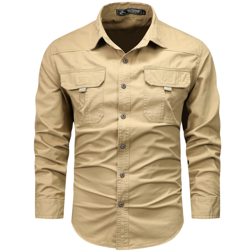 Men's Shirts - Slim Fit Utility with Twin Chest Pockets | Casual