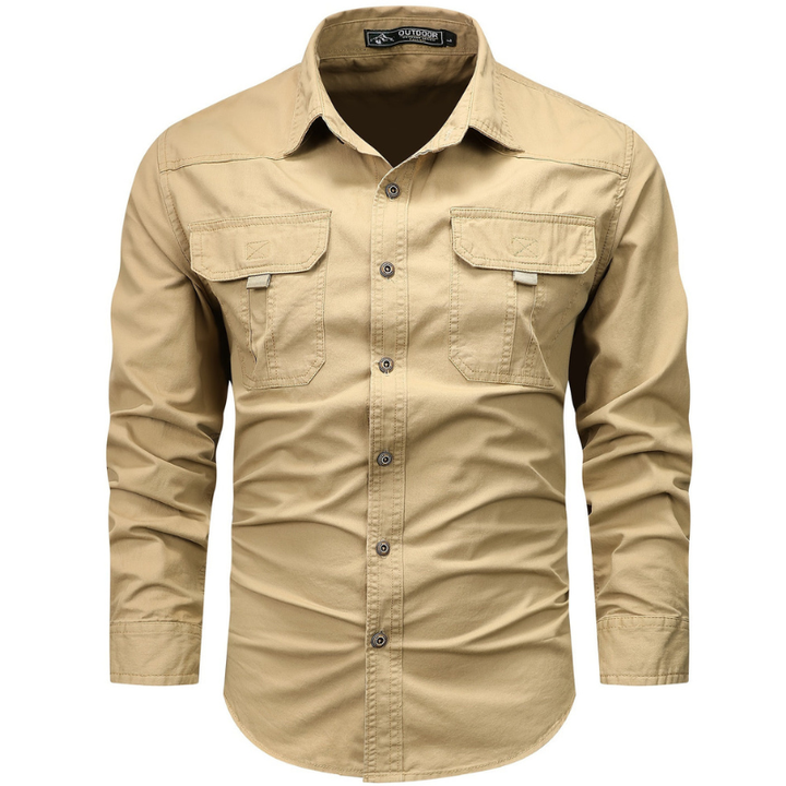 Men's Shirts - Slim Fit Utility with Twin Chest Pockets | Casual