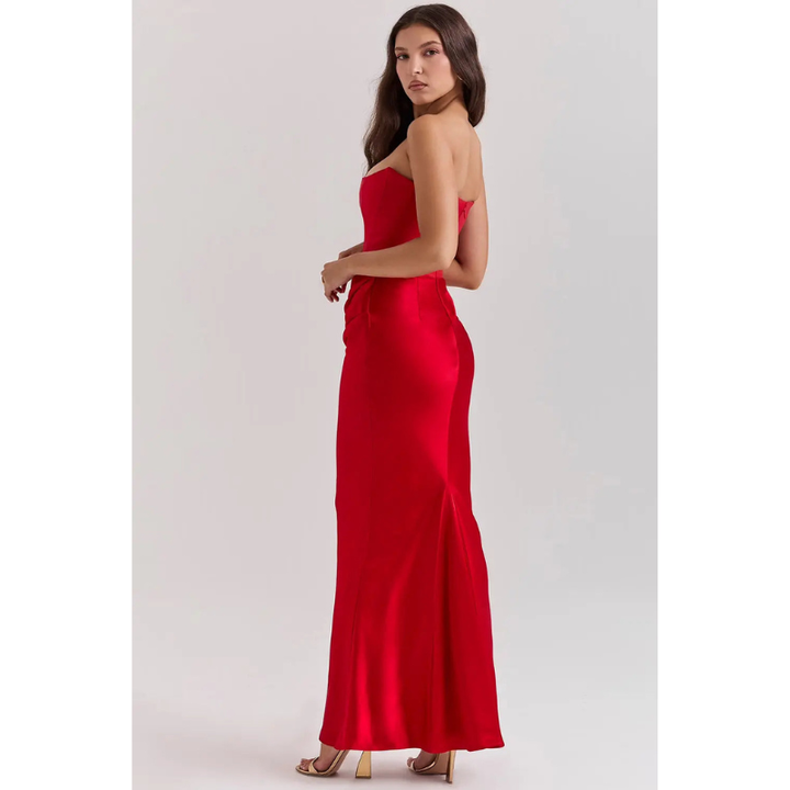 Maxi Dress Women - Strapless Corset Ruched Skirt | Gala
