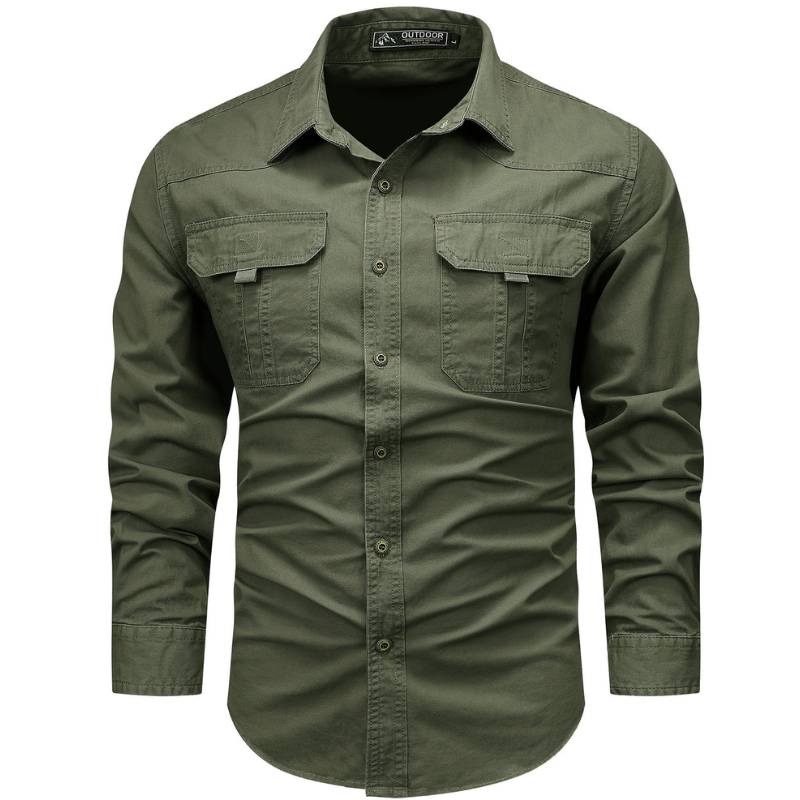 Men's Shirts - Slim Fit Utility with Twin Chest Pockets | Casual