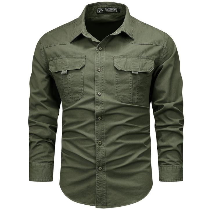 Men's Shirts - Slim Fit Utility with Twin Chest Pockets | Casual