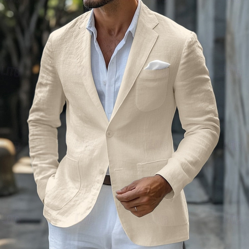 Men's Blazer - Lightweight Slim Fit with Lapel Collar | Casual