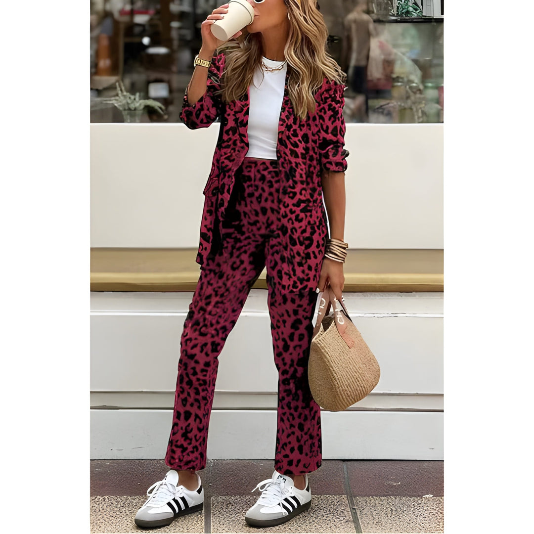 Co-ord Set Women - Blazer and Trousers Leopard Print | Chic