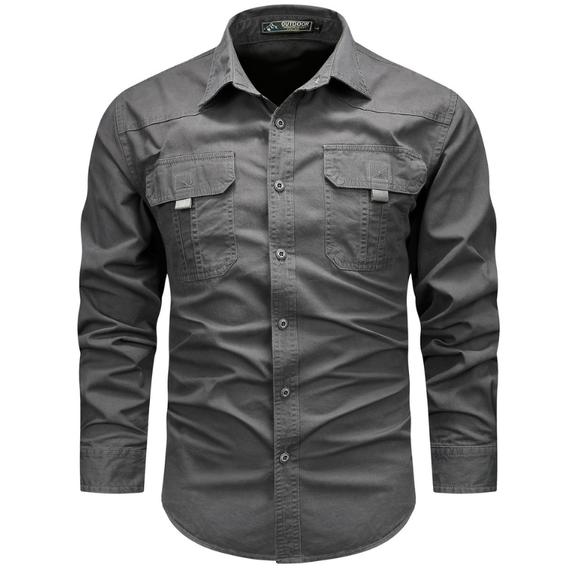 Men's Shirts - Slim Fit Utility with Twin Chest Pockets | Casual
