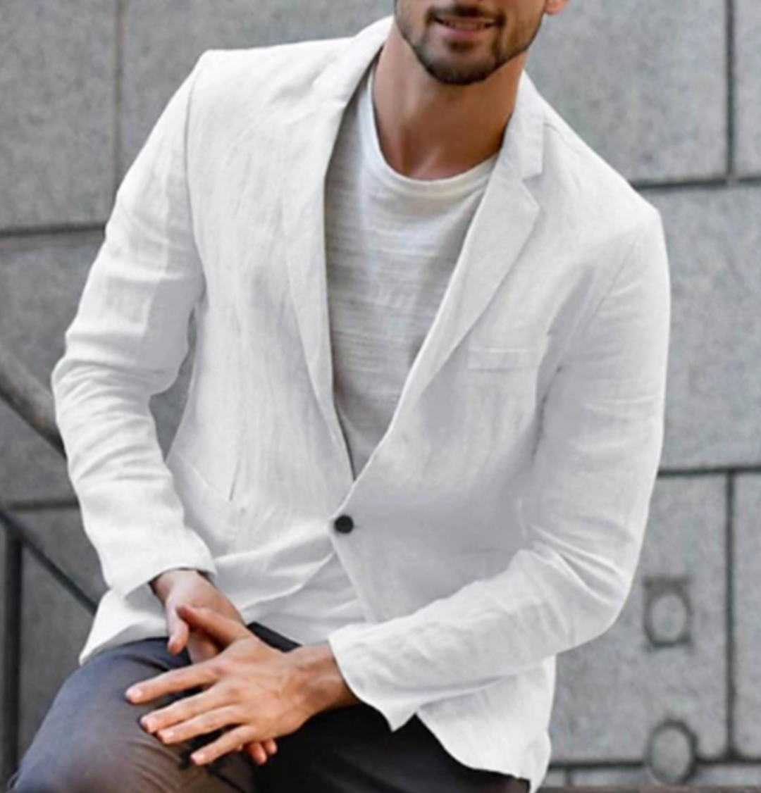 Men's Blazer - Lightweight Slim Fit with Lapel Collar | Casual