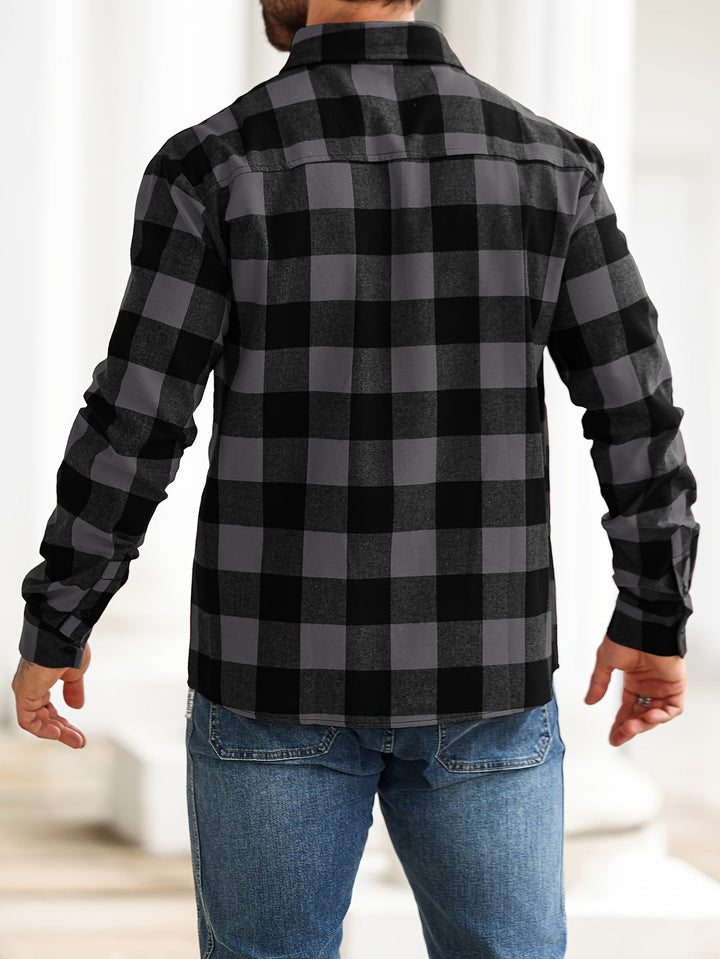 Men's Shirts - Regular Fit Check Print with Chest Pocket | Casual