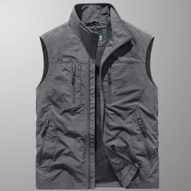 Men's Bodywarmer - Lightweight Multi-Pocket Zip Vest | Outdoor