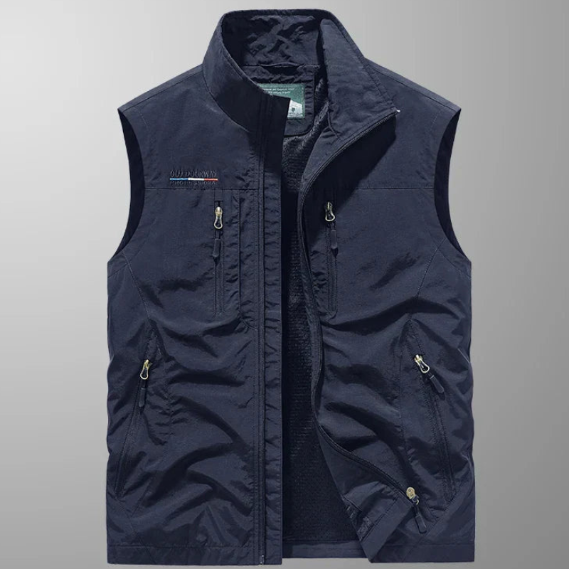 Men's Bodywarmer - Lightweight Multi-Pocket Zip Vest | Outdoor