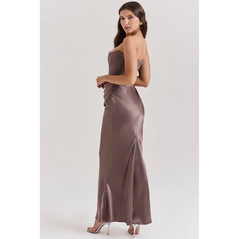 Maxi Dress Women - Strapless Corset Ruched Skirt | Gala
