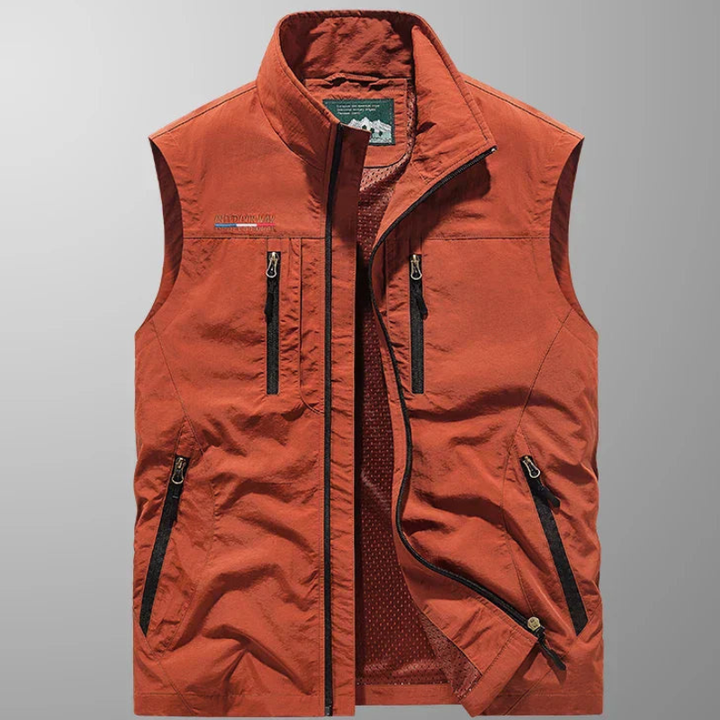 Men's Bodywarmer - Lightweight Multi-Pocket Zip Vest | Outdoor