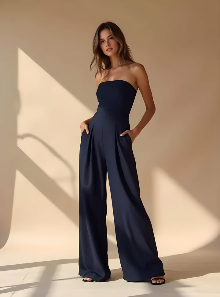 Jumpsuit Women - Strapless Wide Leg Pleated | Elegant