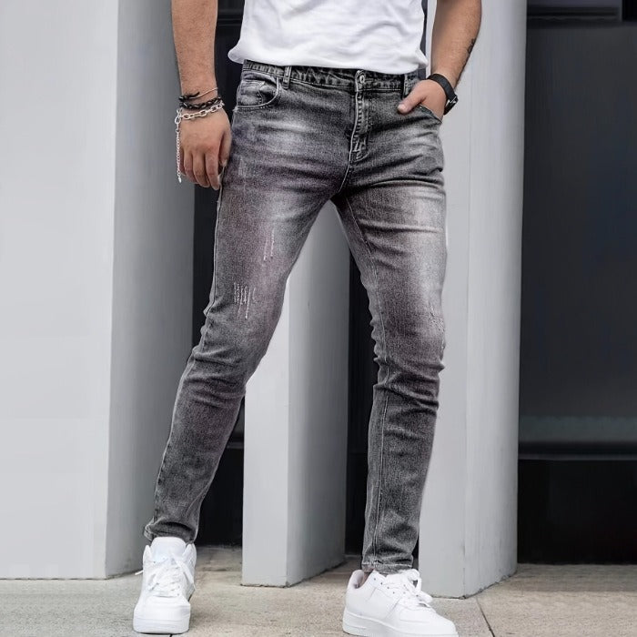 Men's Jeans - Slim Fit Tapered Leg with Washed Finish | Casual