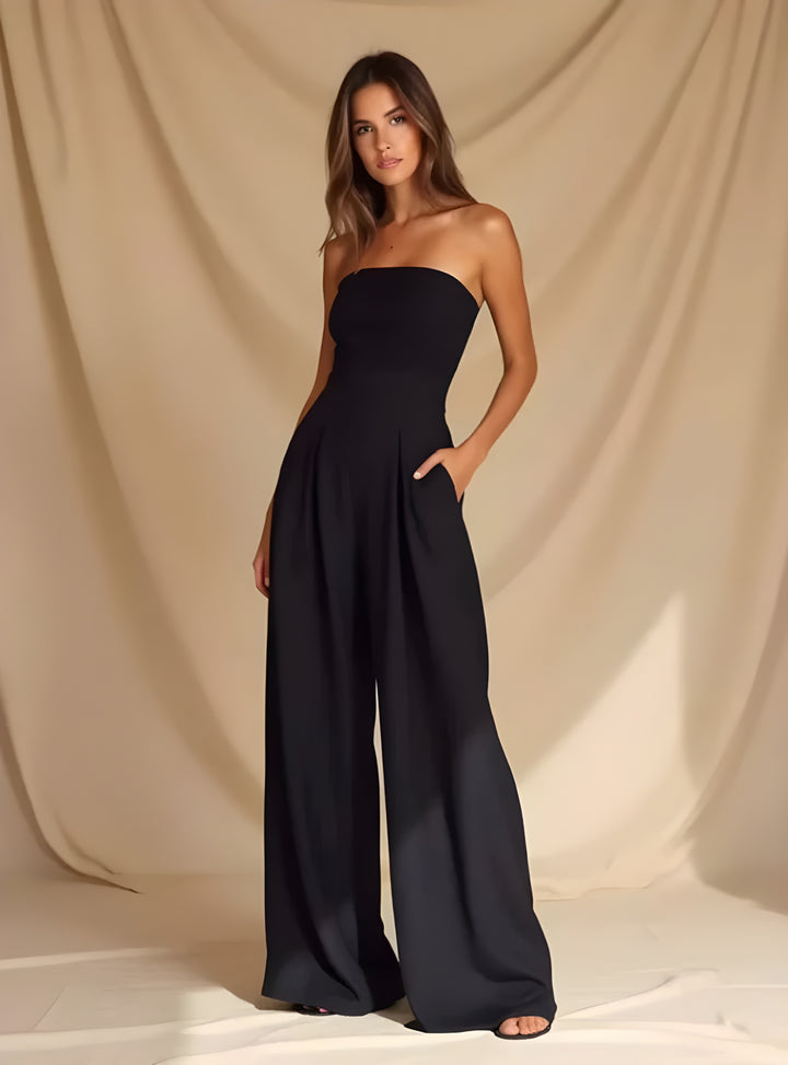 Jumpsuit Women - Strapless Wide Leg Pleated | Elegant