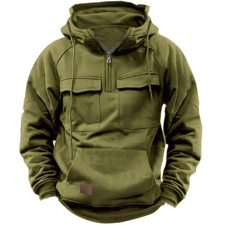 Men's Hoodie - Quarter Zip Multi-Pocket Tactical | Casual