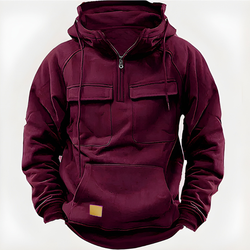 Men's Hoodie - Quarter Zip Multi-Pocket Tactical | Casual