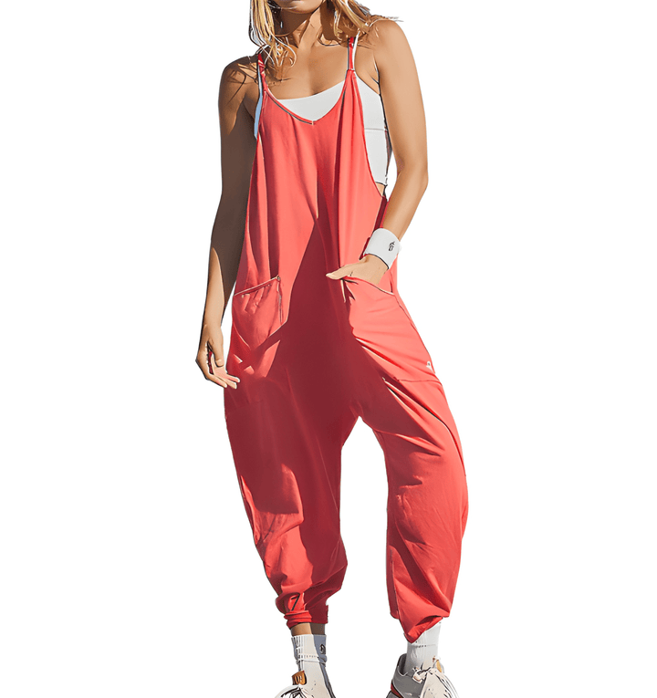 Women's Jumpsuit - Sleeveless Baggy Fit with Large Pockets | Summer