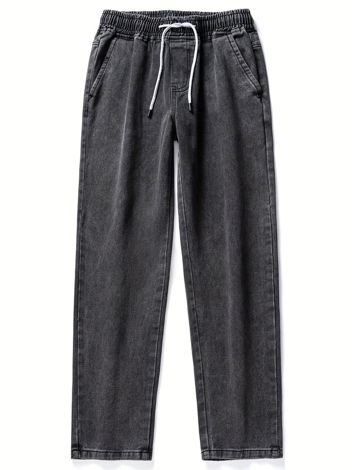 Men's Jeans - Straight Leg with Elasticated Drawstring Waist | Casual